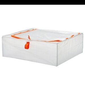 Set Of 4 IKEA Transparent Storage Bags with Orange Zippers